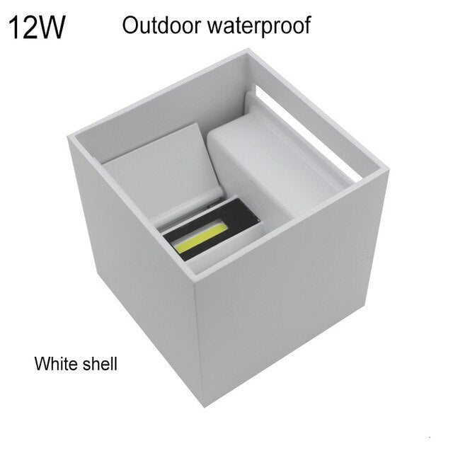 12W LED Wall Lamp IP65 Waterproof Indoor & Outdoor Aluminum Wall Light Surface Mounted Cube LED Garden Porch Light