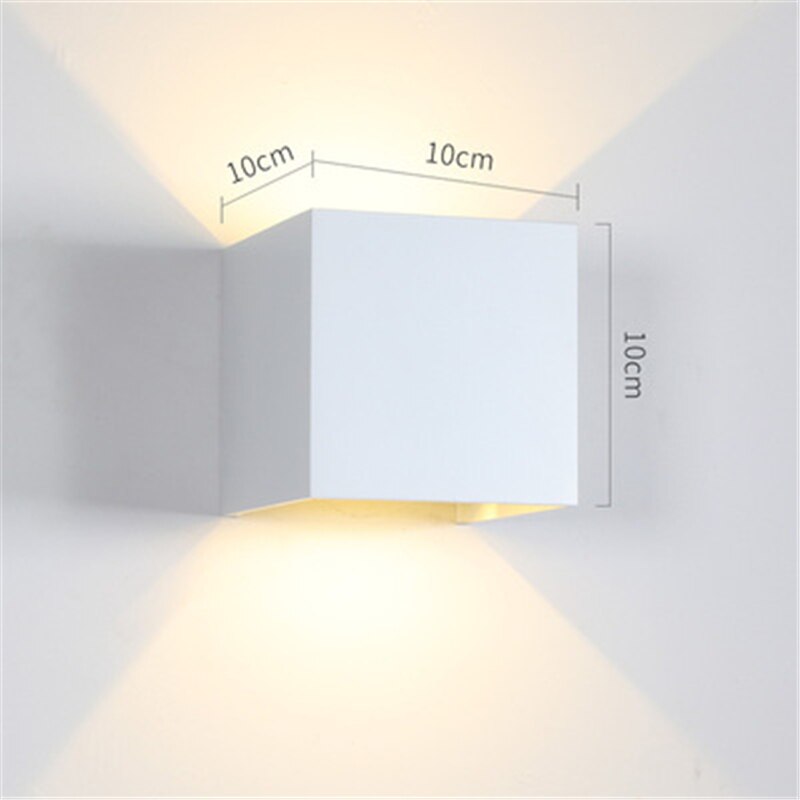 12W LED Wall Lamp IP65 Waterproof Indoor & Outdoor Aluminum Wall Light Surface Mounted Cube LED Garden Porch Light