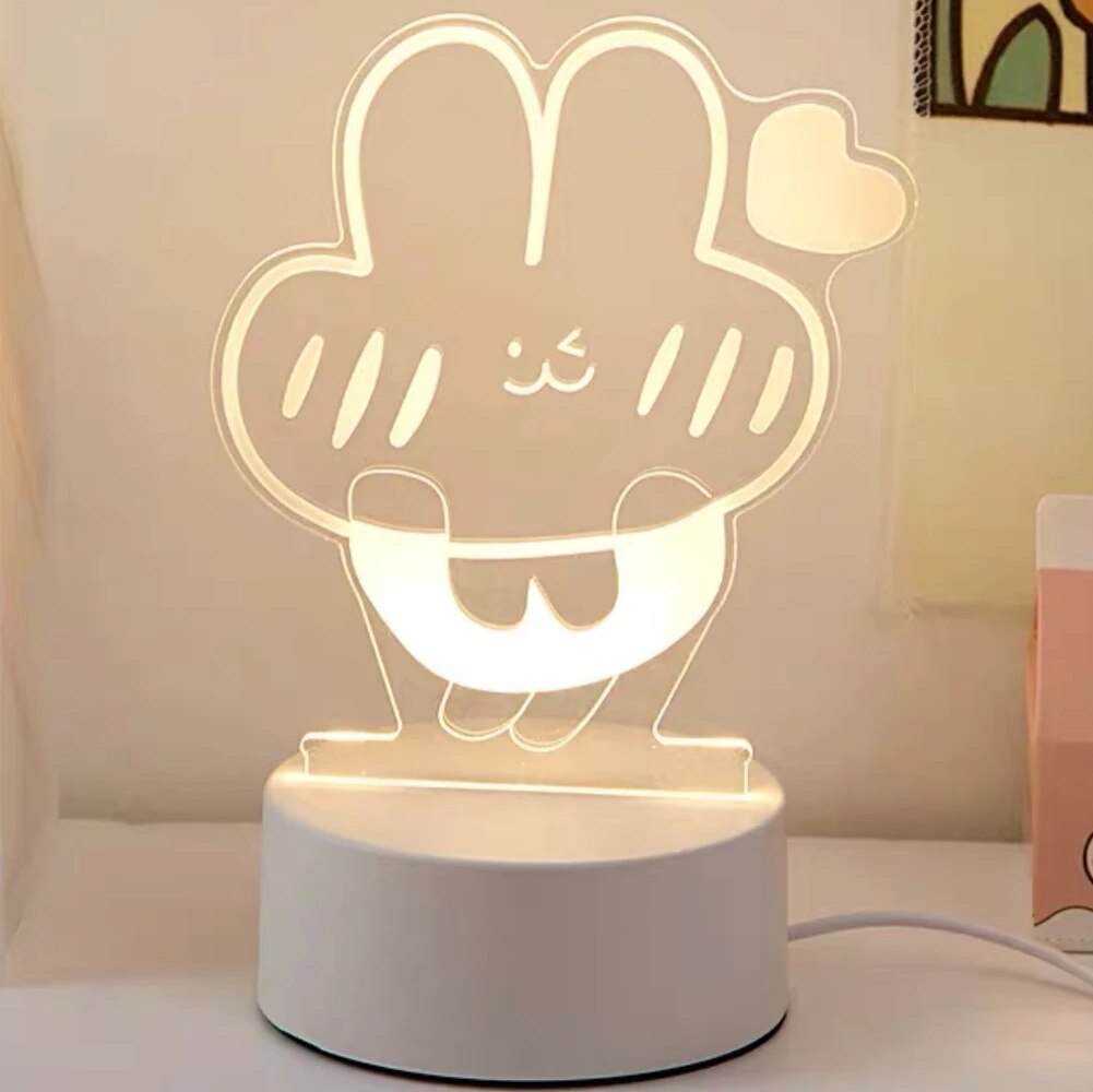 3D Stereo Desk Bedroom Decor Gift Warm White Lamp Holiday Kids Gift for Birthday Festival LED Night Lamp New Acrylic Lights