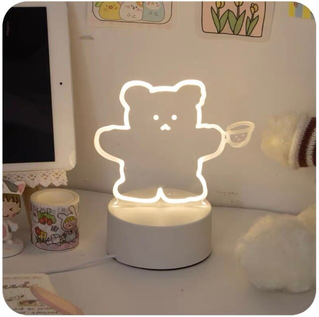 3D Stereo Desk Bedroom Decor Gift Warm White Lamp Holiday Kids Gift for Birthday Festival LED Night Lamp New Acrylic Lights
