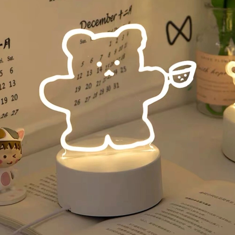 3D Stereo Desk Bedroom Decor Gift Warm White Lamp Holiday Kids Gift for Birthday Festival LED Night Lamp New Acrylic Lights