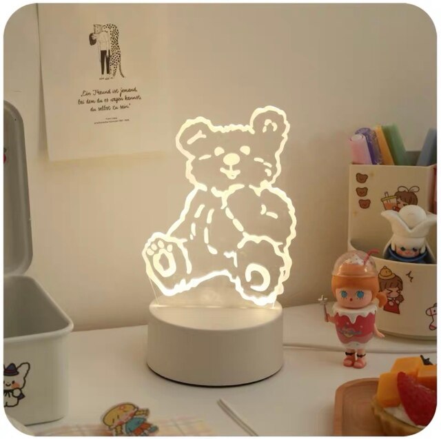 3D Stereo Desk Bedroom Decor Gift Warm White Lamp Holiday Kids Gift for Birthday Festival LED Night Lamp New Acrylic Lights