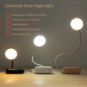 Creative Universal Hose Night Light Foldable Student Reading Eye Protection Lamp Bedside USB Charging LED Desk Lamp