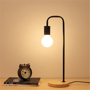 Creative Wooden Art Iron LED Folding Nordic Desk Lamp Eye Protection Reading Table Lamp Living Room Bedroom Home Decor