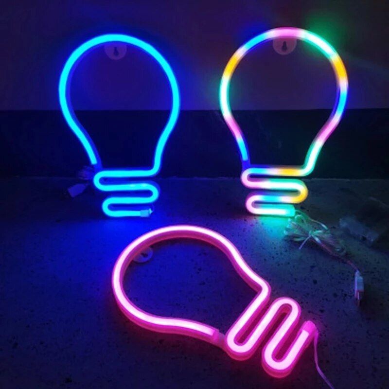 LED Bulb Neon Light Sign Home Wedding Party Decoration Lampada Hanging Neon Lamp Christmas Birthday Decor Night Lamp Gift