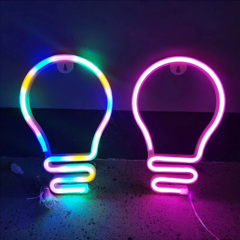 LED Bulb Neon Light Sign Home Wedding Party Decoration Lampada Hanging Neon Lamp Christmas Birthday Decor Night Lamp Gift
