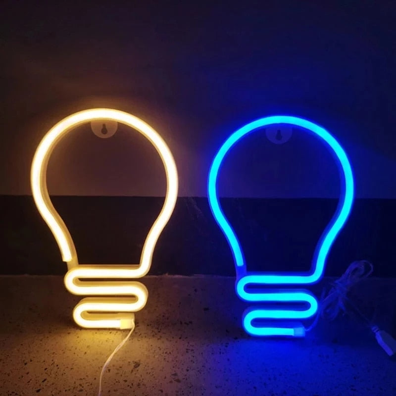 LED Bulb Neon Light Sign Home Wedding Party Decoration Lampada Hanging Neon Lamp Christmas Birthday Decor Night Lamp Gift