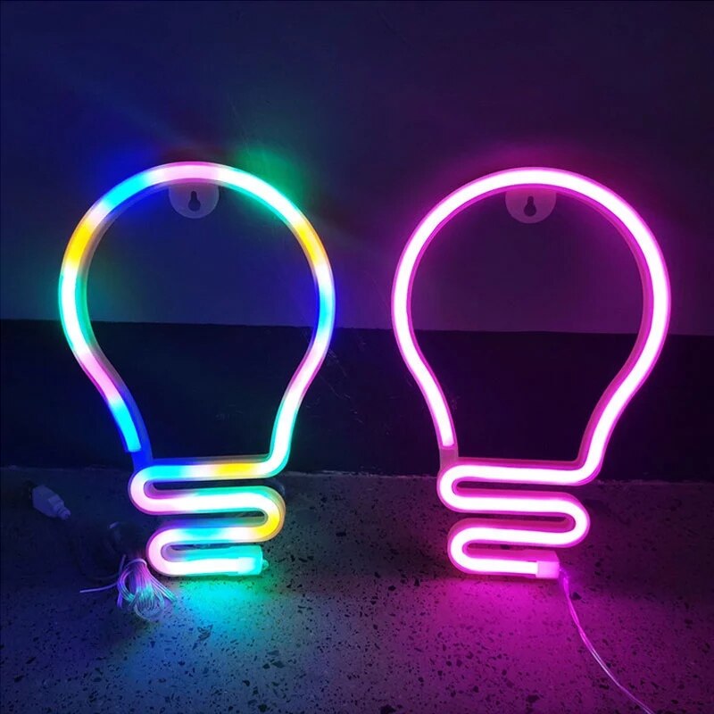 LED Bulb Neon Light Sign Home Wedding Party Decoration Lampada Hanging Neon Lamp Christmas Birthday Decor Night Lamp Gift