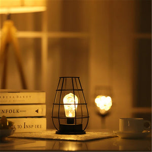 LED Table Lamp Reading Lamp Night Light Bedroom Bedside Lamp Desk Lighting Living Room Retro Classic Iron Home Decoration