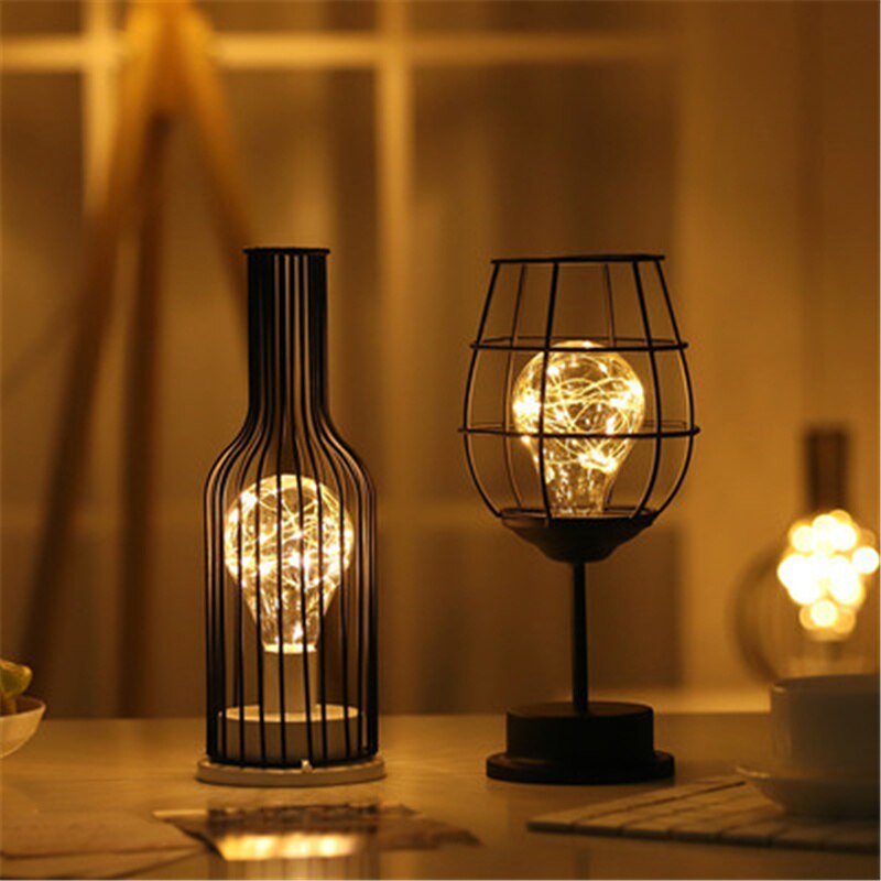 LED Table Lamp Reading Lamp Night Light Bedroom Bedside Lamp Desk Lighting Living Room Retro Classic Iron Home Decoration