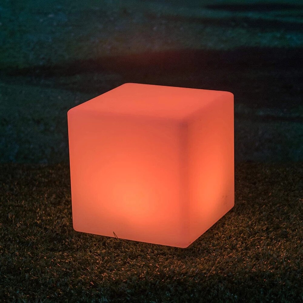 Mood Atmosphere Lighting 10CM Battery Operated Dimmable 16 Colors Changeable 4 Modes Cube LED Table Night Lamp Light with Remote
