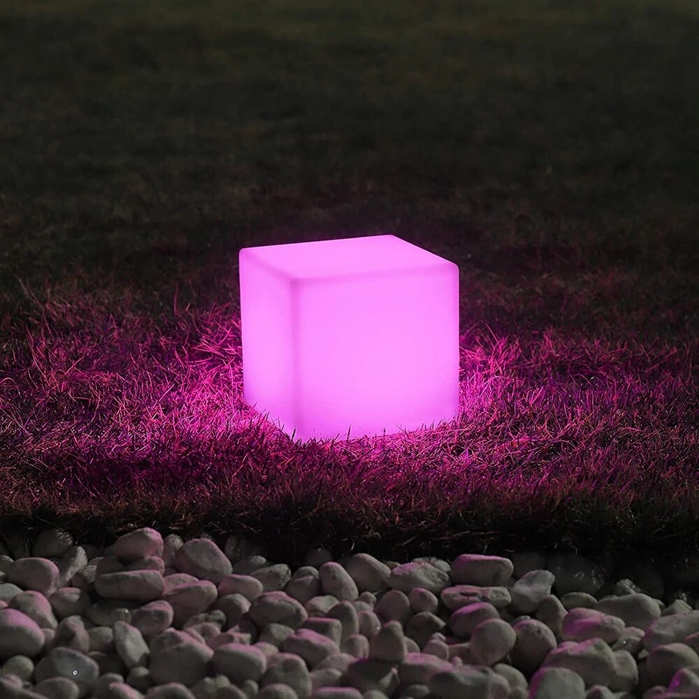 Mood Atmosphere Lighting 10CM Battery Operated Dimmable 16 Colors Changeable 4 Modes Cube LED Table Night Lamp Light with Remote