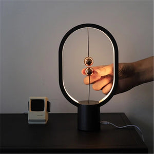 Night Light Touch Control Ellipse Magnetic Mid-air Switch Eye-Care USB Rechargeable Mini Balance LED Table Lamp