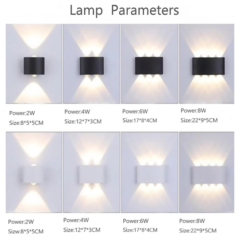 Nordic Wall Lamp LED Up Down Wall Lights Aluminum Outdoor Indoor Sconce Ip65 Home Stairs Bathroom Bedroom Bedside Lighting Lamp