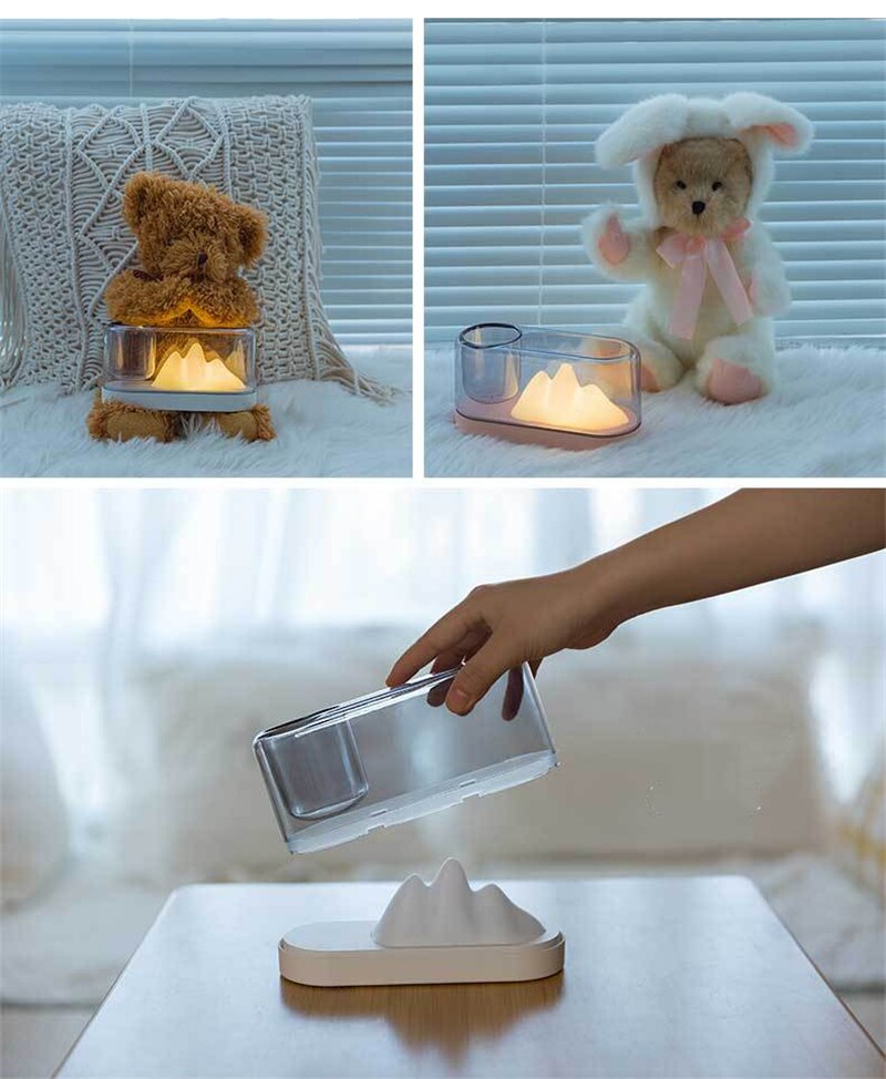 Nordic simple LED night light USB charging eye protection potted plant lights living room bedroom bedside table lamp