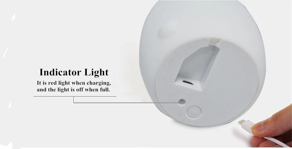 Owl LED Night Light Touch Sensor Remote Control 9 Colors Dimmable Timer USB Rechargeable Silicone Bedside Lamp for Children Baby