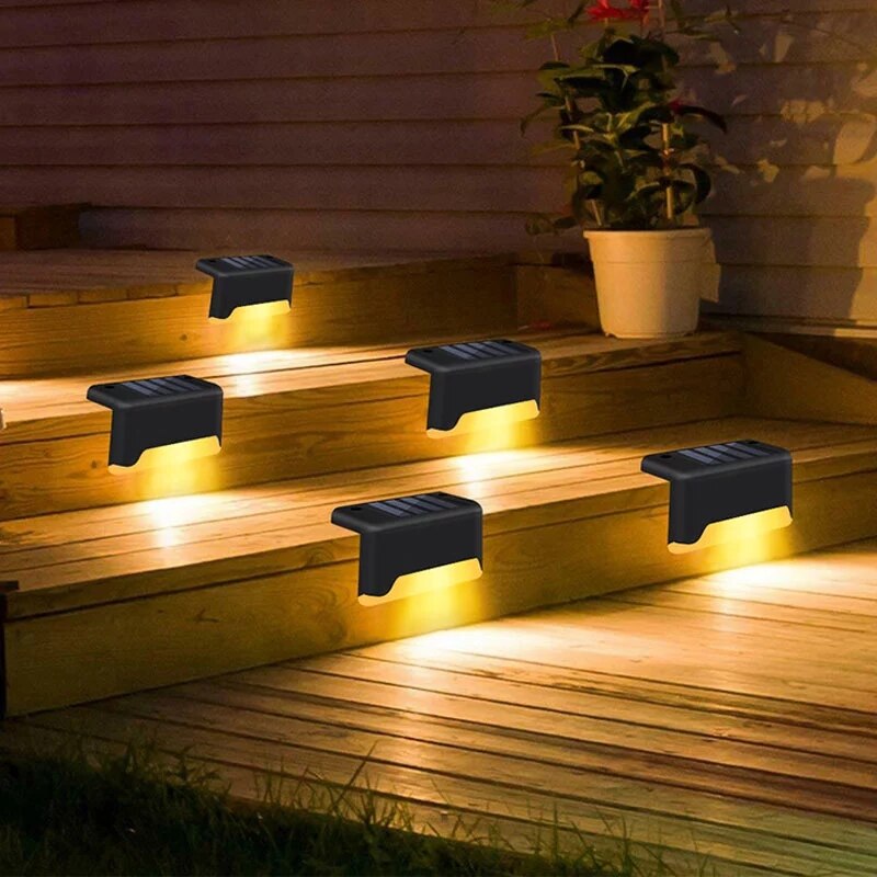 Solar Fence Light Outdoor Waterproof Wall Light LED Path Stair Solar Lamp Garden Landscape Step Stair Balcony Deck Lights