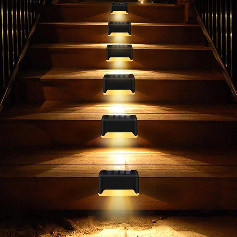 Solar Fence Light Outdoor Waterproof Wall Light LED Path Stair Solar Lamp Garden Landscape Step Stair Balcony Deck Lights