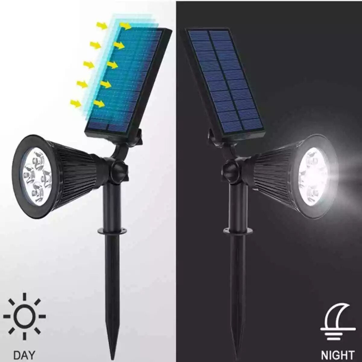 Solar Spotlights LED Outdoor Solar Lights Waterproof Garden Landscape Street Lawn Lamp Warm White RGB Spot Light for Dark Corner